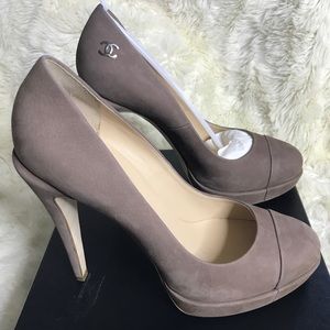 Authentic CHANEL Beige Platform Pumps